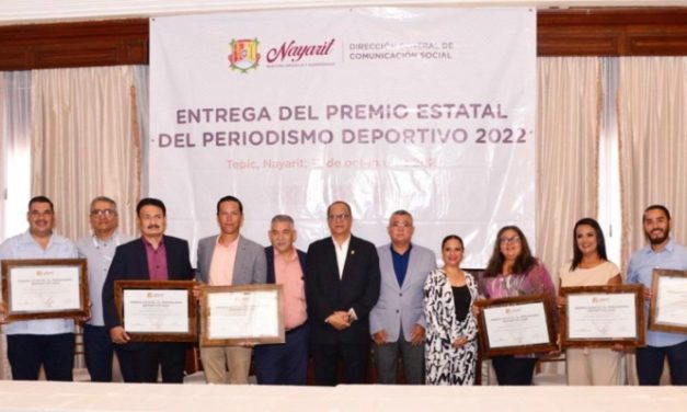 Gobierno de Nayarit entrega Premio Estatal de Periodismo Deportivo 2022.