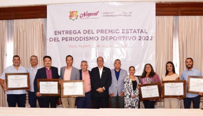 Gobierno de Nayarit entrega Premio Estatal de Periodismo Deportivo 2022.