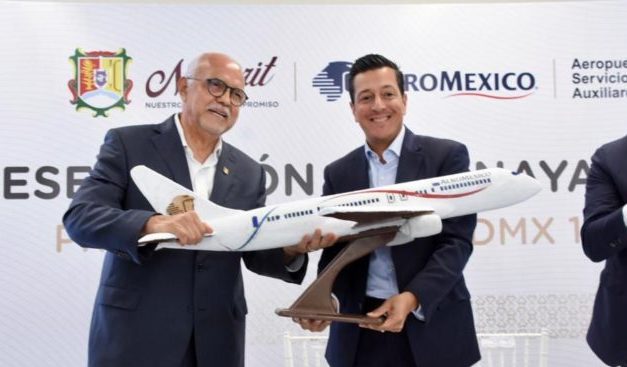 ARRIBA A NAYARIT, EL PRIMER VUELO DE LA LÍNEA AEROMÉXICO PRODUCTO DE LA GESTIÓN DE MIGUEL ÁNGEL NAVARRO QUINTERO