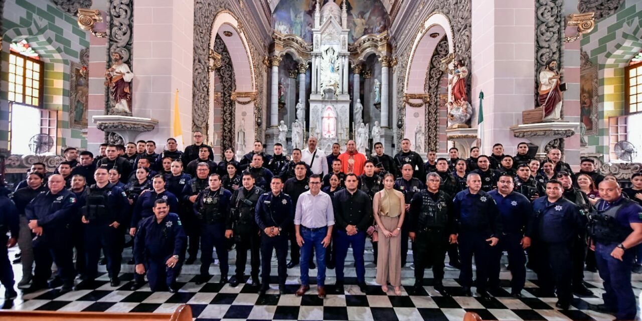 Con misa de acción de gracias, elementos de la Policía Municipal celebran su día