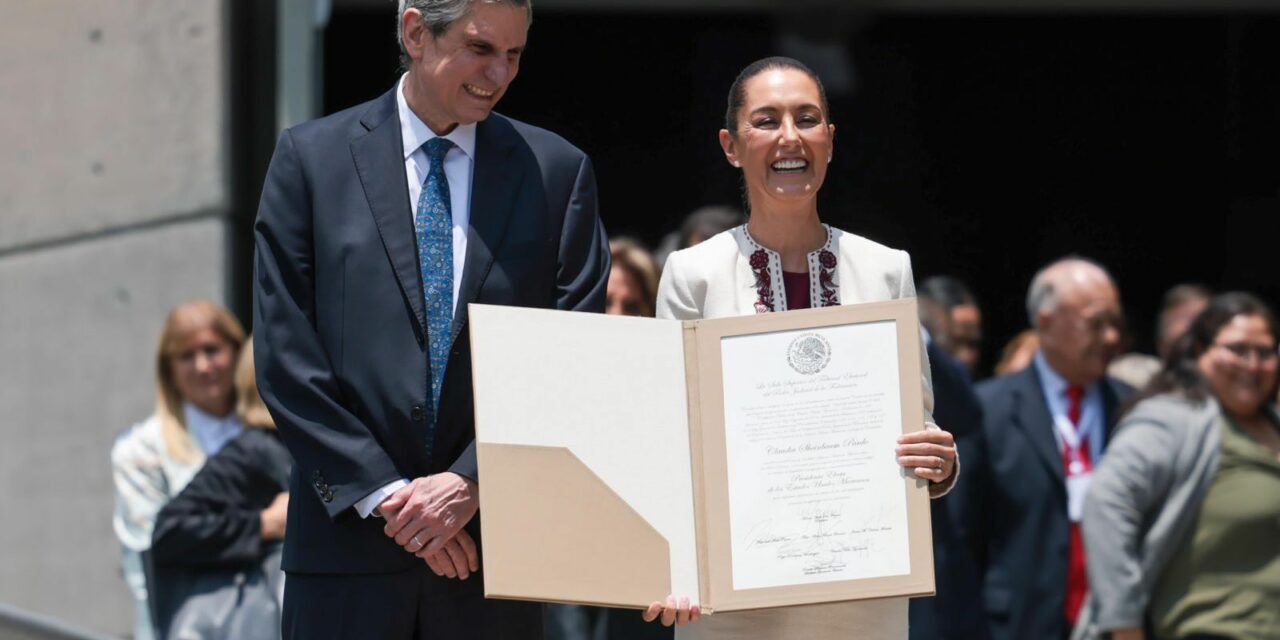 CLAUDIA SHEINBAUM RECIBE CONSTANCIA COMO PRESIDENTA ELECTA DE MÉXICO POR PARTE DEL TRIBUNAL ELECTORAL