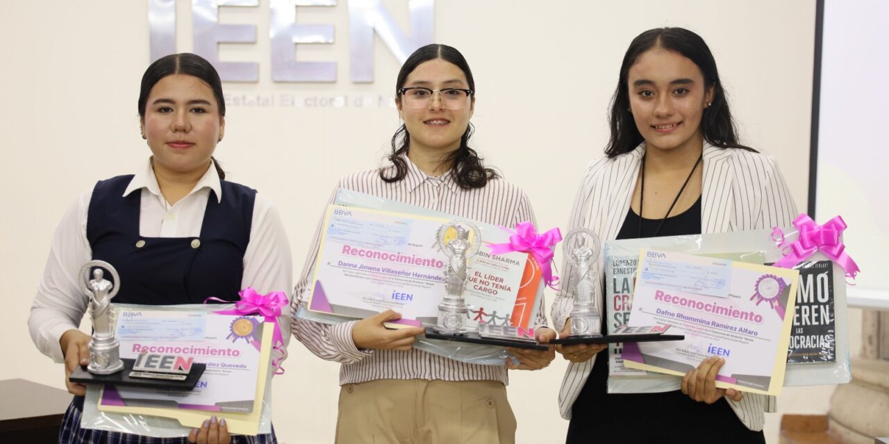 IEEN premia a las y los ganadores de concursos de Cortometraje democrático, Relatos y Experiencias del Proceso Electoral Local 2024 y Oratoria