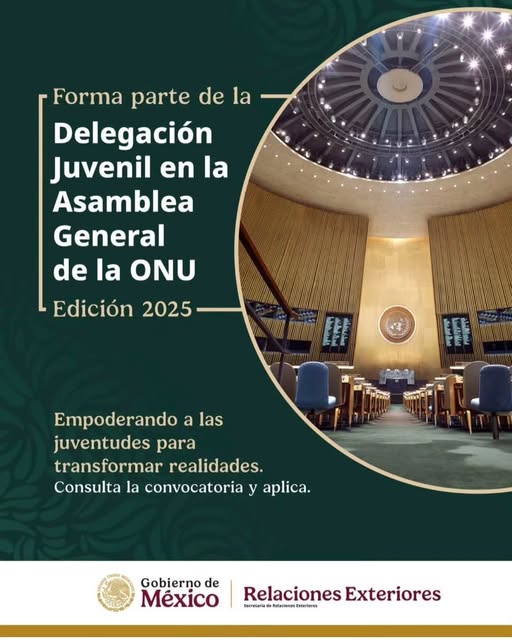 Convocatoria 2025 Delegación Juvenil en la Asamblea General de la Organización de las Naciones Unidas