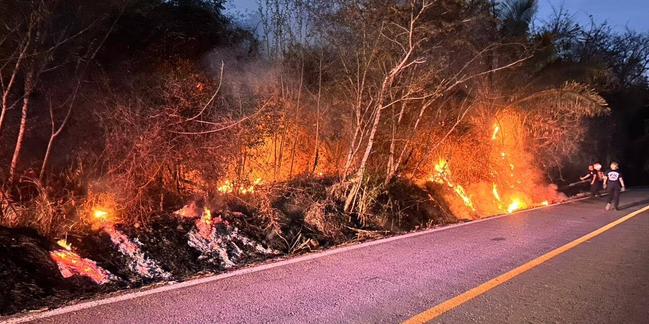 BOMBEROS DE NAYARIT SOFOCAN DOS INCENDIOS FORESTALES EN SAN BLAS Y ACAPONETA