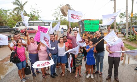 EN LA COLONIA LA PRIMAVERA, HÉCTOR SANTANA ARRANCA OBRA DE BOCA DE TORMENTA