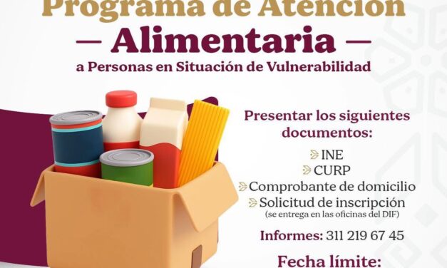 ¡ÚLTIMOS DÍAS PARA REGISTRARTE AL APOYO ALIMENTARIO DEL DIF TEPIC!