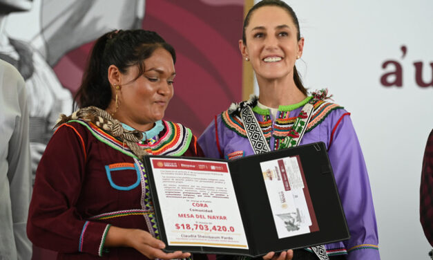 Presidenta Claudia Sheinbaum entrega 97 mdp del FAISPIAM a 57 comunidades de Nayarit