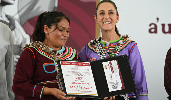 Presidenta Claudia Sheinbaum entrega 97 mdp del FAISPIAM a 57 comunidades de Nayarit