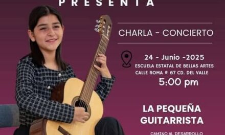 INJUVE e Instituto de Bellas Artes invitan a la charla concierto “La Pequeña Guitarrista” con Emmy Salas Aguirre