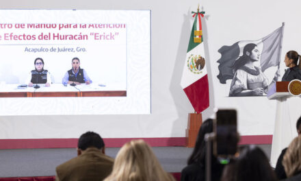 Presidenta llama a habitantes de las costas de Guerrero y Oaxaca a seguir con cautela ante huracán Erick; agradece acatar recomendaciones