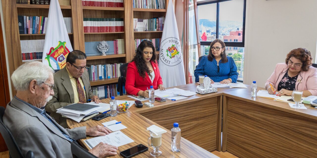 Integrantes del Pleno del Consejo de la Judicatura, presidido por la magistrada Aracely Ávalos Lemus, celebraron este viernes la Décima Quinta Sesión Extraordinaria