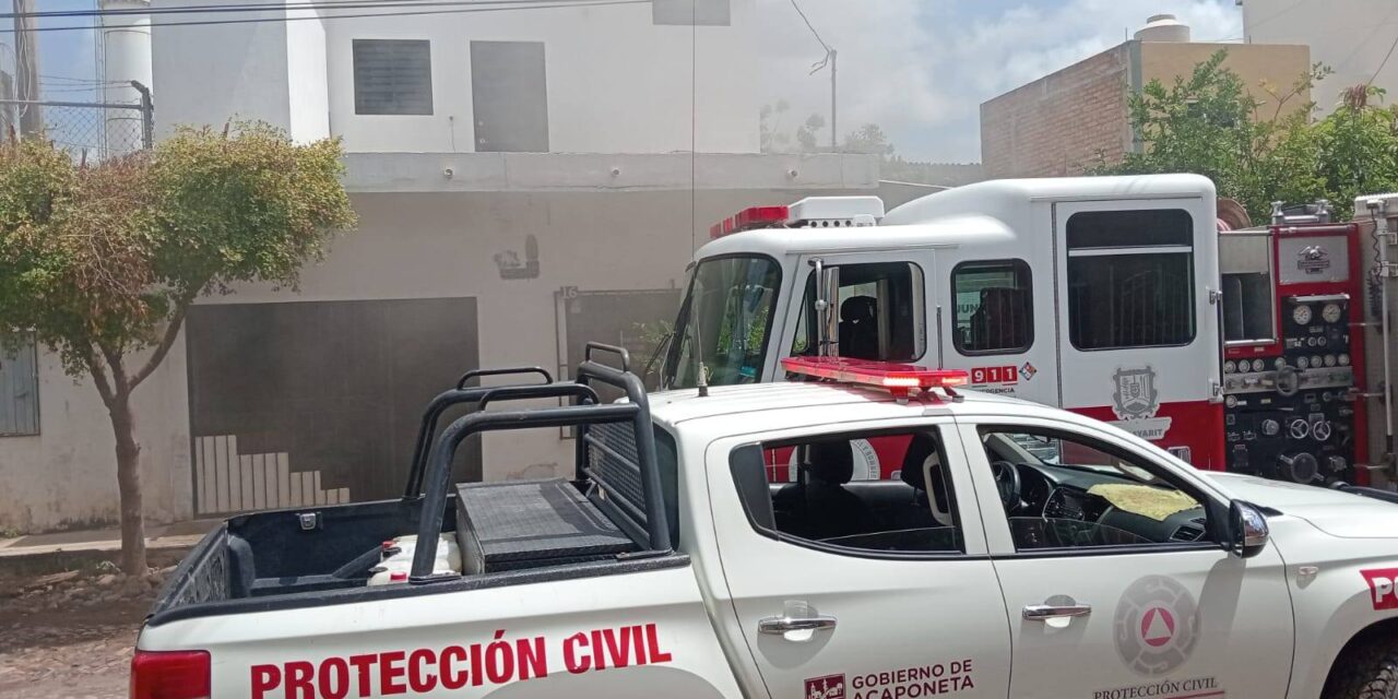 ATENCIÓN OPORTUNA ANTE INCENDIO EN ACAPONETA