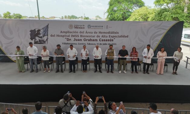 PRESIDENTA CLAUDIA SHEINBAUM INAUGURA AMPLIACIÓN DEL ÁREA DE HEMODIÁLISIS EN HOSPITAL IMSS BIENESTAR DE VILLAHERMOSA, TABASCO