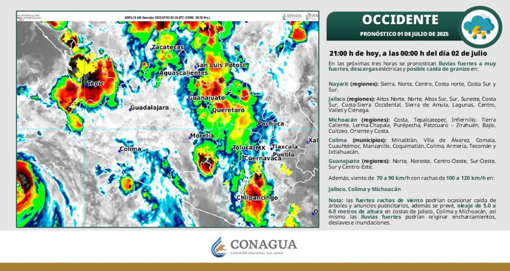 ¡PREPÁRATE, NAYARIT! LLUVIAS INTENSAS ESTA NOCHE