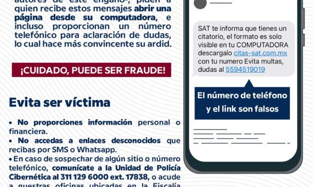 ¡CUIDADO! MENSAJES FALSOS DEL SAT PODRÍAN SER FRAUDE