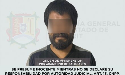 APREHENDIDO EN TEPIC POR ABANDONO DE FAMILIARES