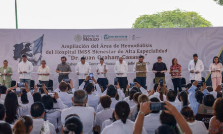 Presidenta inaugura ampliación del área de hemodiálisis del hospital IMSS Bienestar de Villahermosa, Tabasco