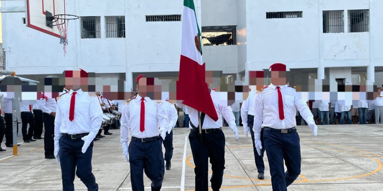 Fomentan respeto cívico y valores en centros penitenciarios de Nayarit con Honores a la Bandera