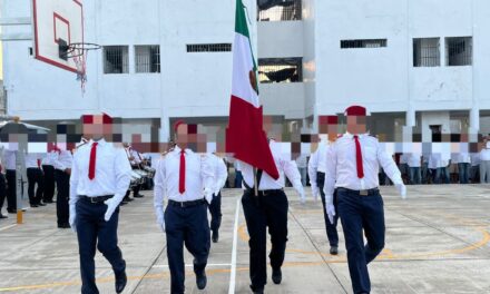Fomentan respeto cívico y valores en centros penitenciarios de Nayarit con Honores a la Bandera