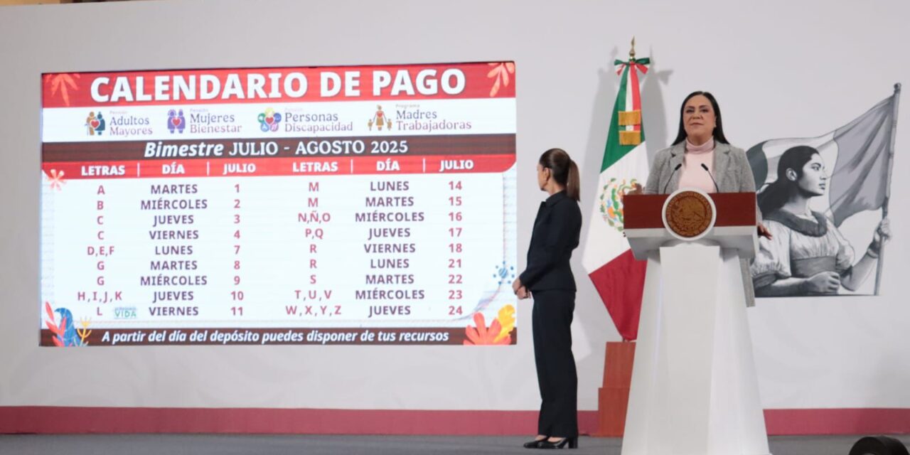 Del 1 al 24 de julio, inicia pago de Pensiones y Programas para el Bienestar del bimestre julio- agosto: Ariadna Montiel Reyes