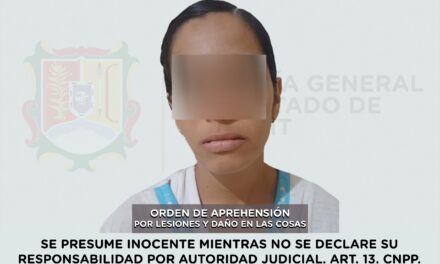 📢 #Boletín | APREHENDIDA EN TUXPAN POR LESIONES Y DAÑO EN LAS COSAS