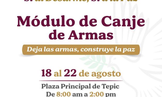 CANJEA ARMAS Y JUGUETES POR PAZ Y BIENESTAR EN TEPIC