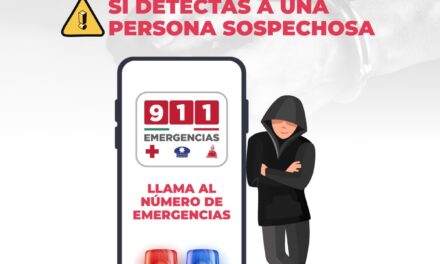 ¡ALERTA! SI DETECTAS PERSONA SOSPECHOSA, REPORTA INMEDIATAMENTE AL 9-1-1