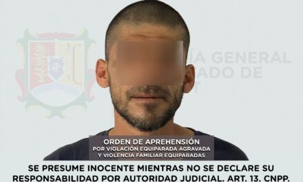 APREHENDIDO POR VIOLACIÓN EQUIPARADA AGRAVADA Y VIOLENCIA FAMILIAR EQUIPARADA