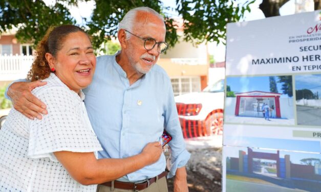 Seguridad y bienestar para la comunidad escolar: rehabilita gobierno de Nayarit bardeo en Secundaria General No. 13
