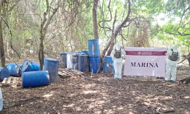 Marina localiza y asegura material empleado para la elaboración de estupefacientes en el municipio de San Blas, NayaritSan Blas, Nayarit