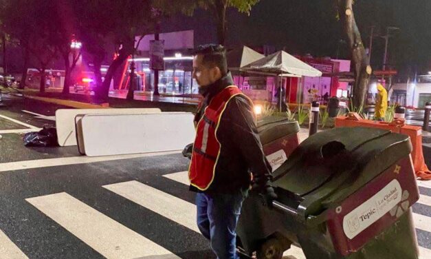 GLORIETA DEL ÁNGEL LIMPIA GRACIAS A ASEO PÚBLICO