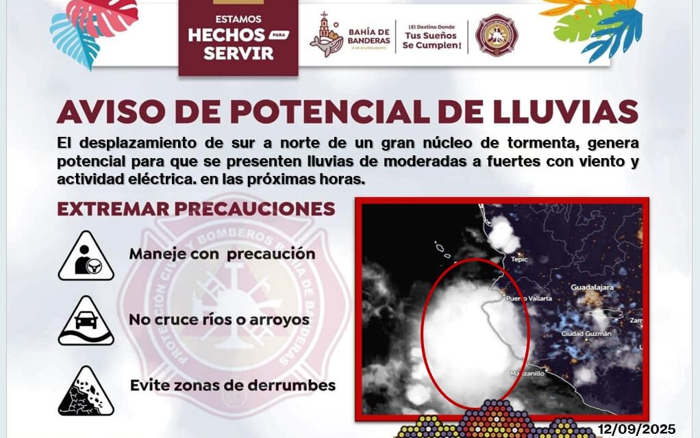 SE PREVÉN LLUVIAS EN BAHÍA DE BANDERAS