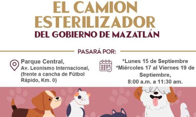 CAMIÓN ESTERILIZADOR EN EL PARQUE CENTRAL DE MAZATLÁN