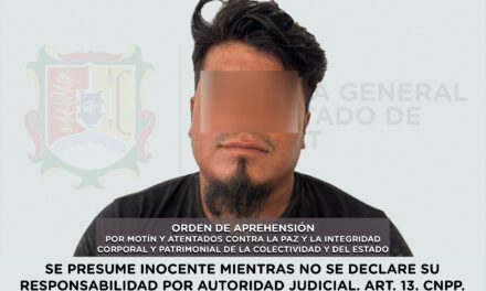 CAPTURADO POR MOTÍN Y ATENTADOS CONTRA LA PAZ COMETIDOS EN CHIAPAS