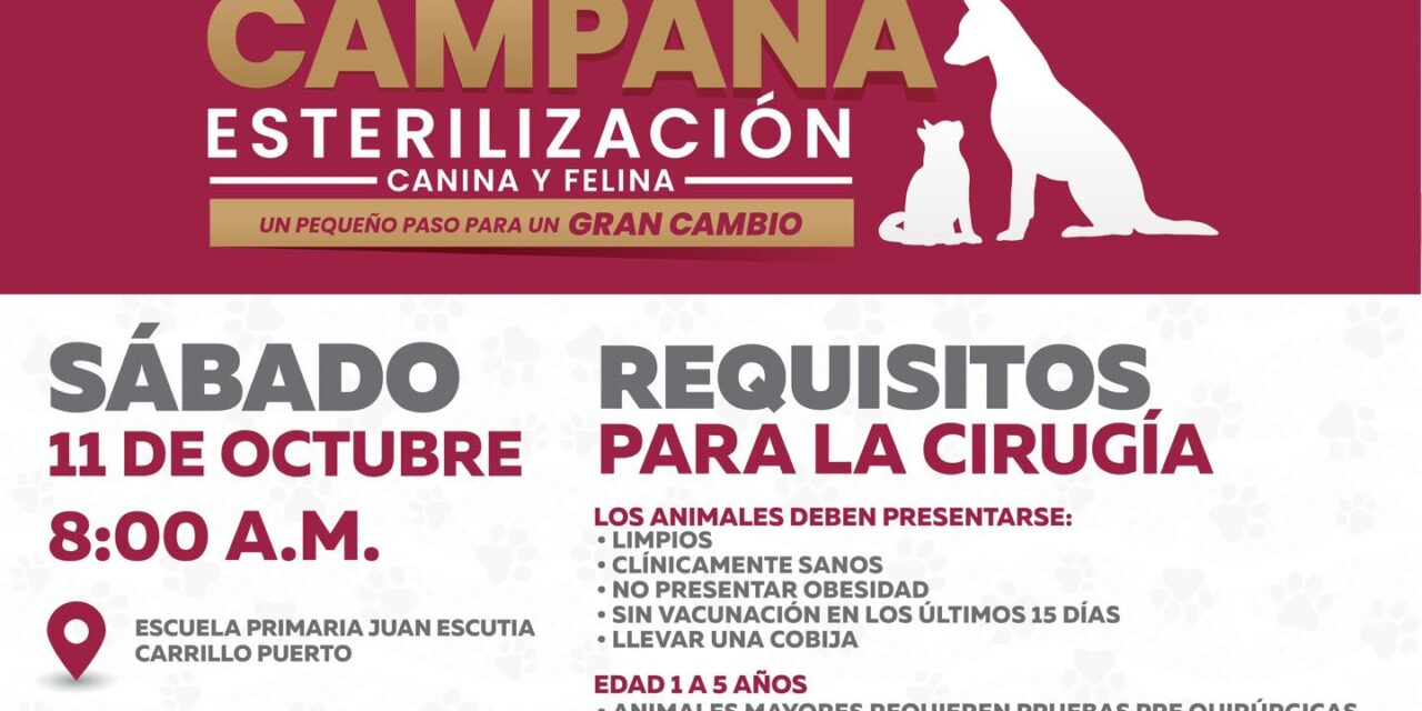 CAMPAÑA DE ESTERILIZACIÓN CANINA Y FELINA
