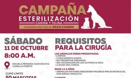 CAMPAÑA DE ESTERILIZACIÓN CANINA Y FELINA