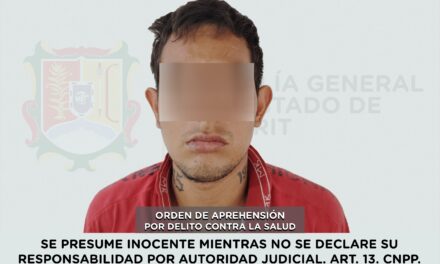 CUMPLIMENTA FGEN ORDEN DE APREHENSIÓN POR DELITO CONTRA LA SALUD
