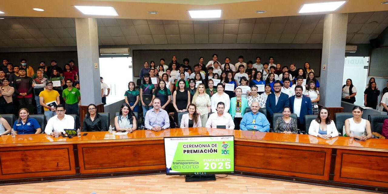 Gobierno de Nayarit, reconoce el talento juvenil, en el XX Concurso Nacional de Transparencia en Corto 2025