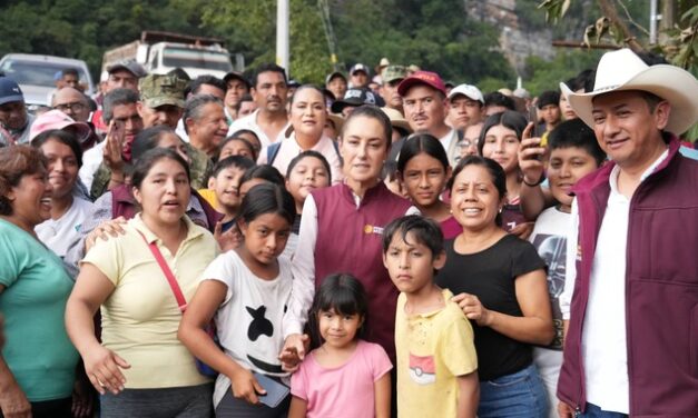 Informa Presidenta Claudia Sheinbaum inicio de censo y apertura parcial de camino en Huehuetla, Hidalgo
