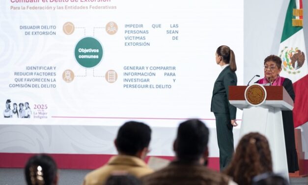 Presidenta Claudia Sheinbaum envía iniciativa de ley para prevenir, investigar y sancionar el delito de extorsión