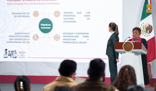Presidenta Claudia Sheinbaum envía iniciativa de ley para prevenir, investigar y sancionar el delito de extorsión