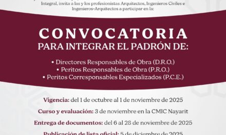 ¡CONVOCATORIA 2026 PARA PROFESIONISTAS DE LA CONSTRUCCIÓN!