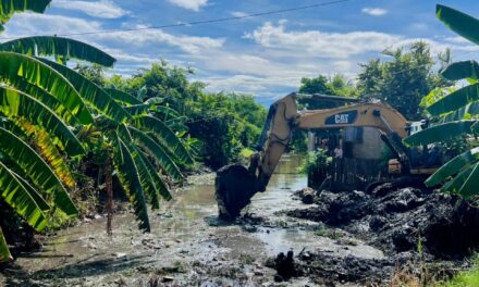 ALCALDE VÍCTOR DÍAZ SIMENTAL SUPERVISA TRABAJOS DE DESAZOLVE EN LA COLONIA MORELOS