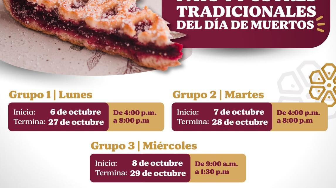 CURSO DE PAYS Y POSTRES TRADICIONALES PARA DÍA DE MUERTOS