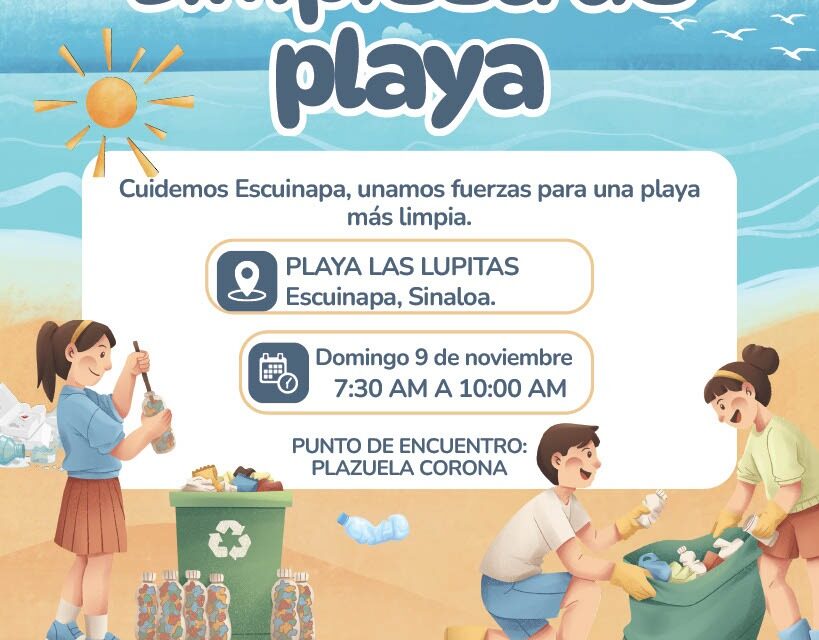 El IMJU de Escuinapa Invitan a jornada de limpieza en Playa Las Lupitas