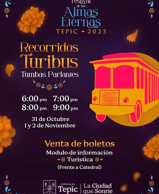 El Turibús Tepic te lleva directo al corazón del Festival de las Almas Eternas