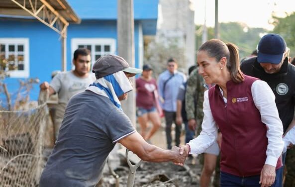 TIENEN TODO NUESTRO RESPALDO: PRESIDENTA CLAUDIA SHEINBAUM SUPERVISA TRABAJOS DE APOYO A LA POBLACIÓN EN ÁLAMO Y TEMPOAL, VERACRUZ