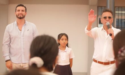 Pablo Lemus y Luis Munguía inauguran la Escuela Primaria Prisciliano Sánchez en El Progreso