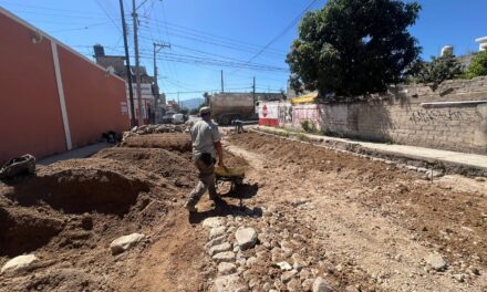 AVANZAN OBRAS DE EMPEDRADO EN CALLES RUISEÑOR Y SELENIO