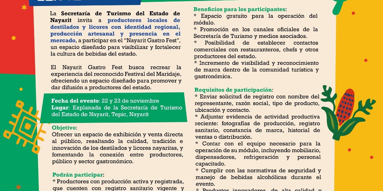 CONVOCATORIA ABIERTA PARA EL NAYARIT GASTRO FEST